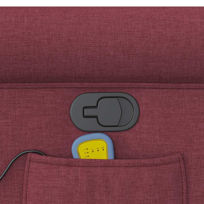 Poltrona Massaggiante Reclinabile Rosso Vino in Tessuto