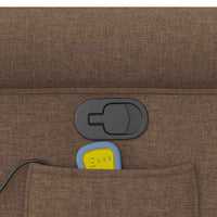 vidaXL Poltrona Massaggiante Reclinabile Marrone in Tessuto