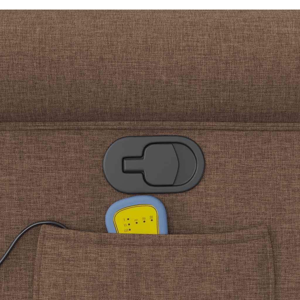 Poltrona Massaggiante Reclinabile Marrone in Tessuto 4015650