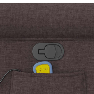 Poltrona Massaggiante Reclinabile Marrone Scuro in Tessuto 4015651