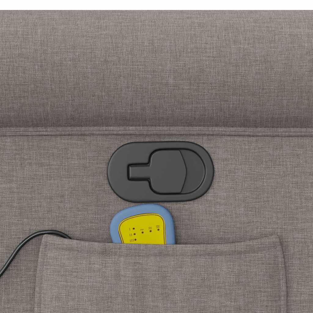 vidaXL Poltrona Massaggiante Reclinabile Tortora in Tessuto