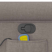 vidaXL Poltrona Massaggiante Reclinabile Tortora in Tessuto