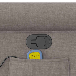 vidaXL Poltrona Massaggiante Reclinabile Tortora in Tessuto