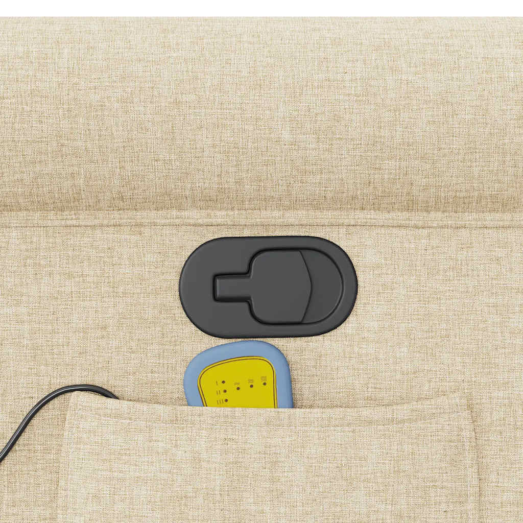 vidaXL Poltrona Massaggiante Reclinabile Crema in Tessuto