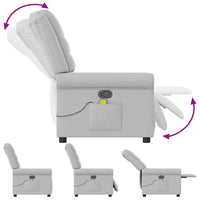 vidaXL Poltrona Massaggiante Reclinabile Grigio Nuvola in Tessuto