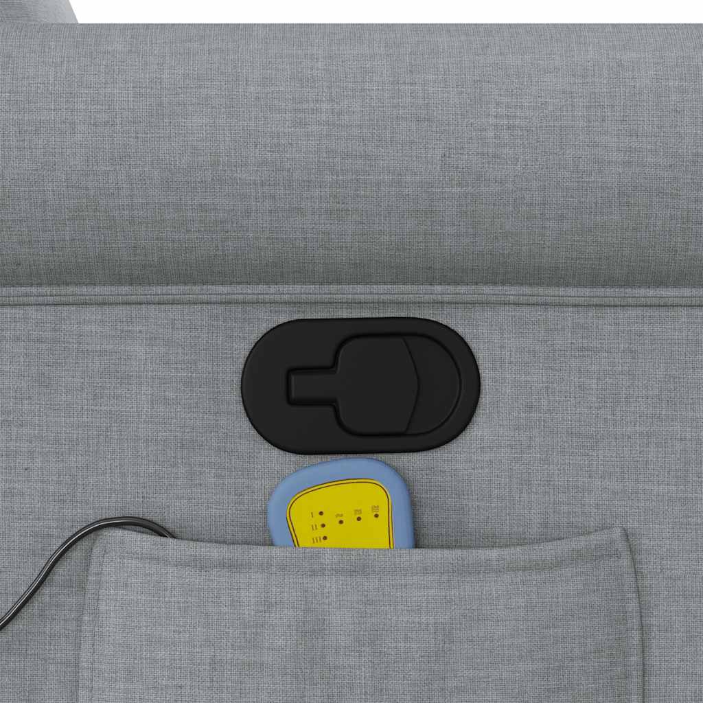 Poltrona Massaggiante Reclinabile Grigio Chiaro in Tessuto 4015666