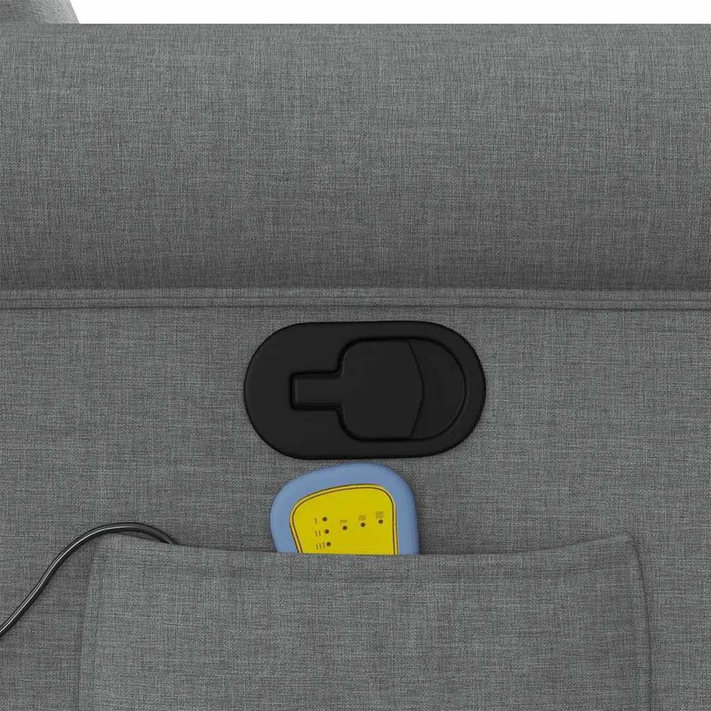 vidaXL Poltrona Massaggiante Reclinabile Grigio Scuro in Tessuto