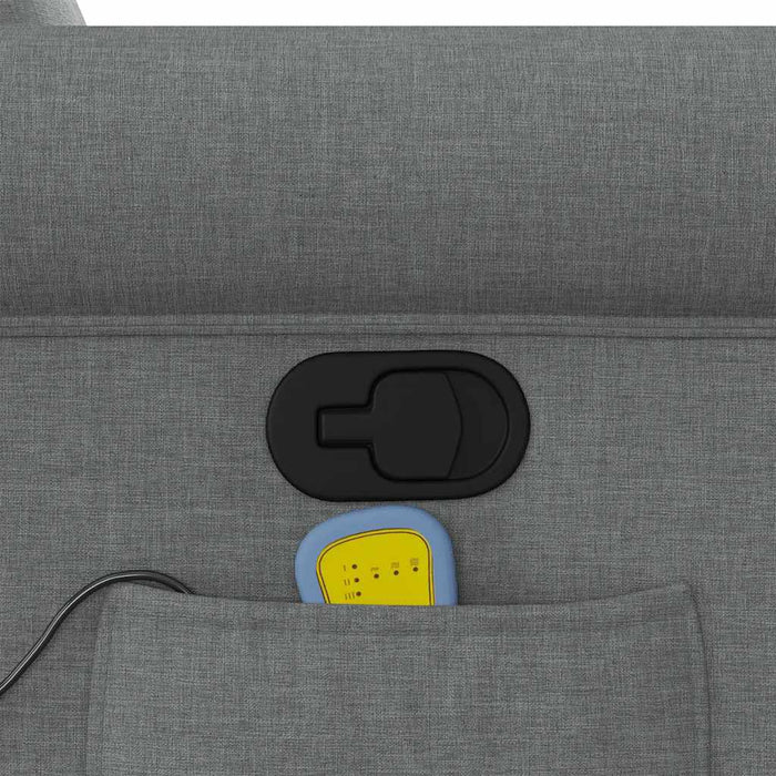 vidaXL Poltrona Massaggiante Reclinabile Grigio Scuro in Tessuto