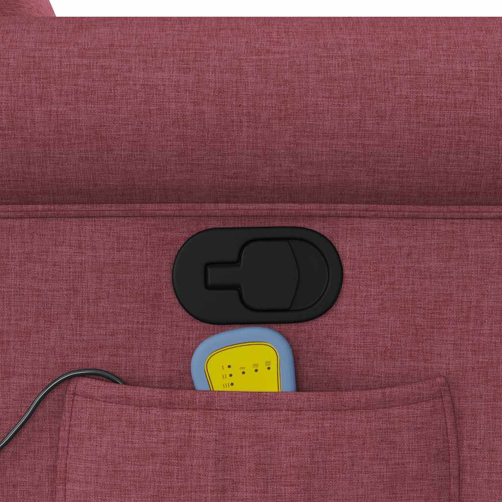 Poltrona Massaggiante Reclinabile Rosso Vino in Tessuto 4015669
