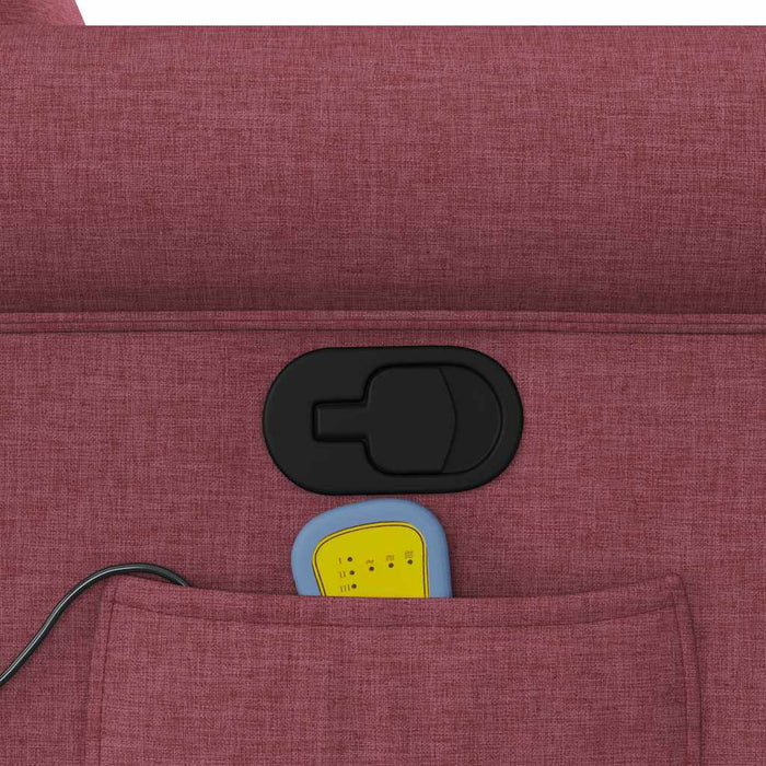 Poltrona Massaggiante Reclinabile Rosso Vino in Tessuto 4015669