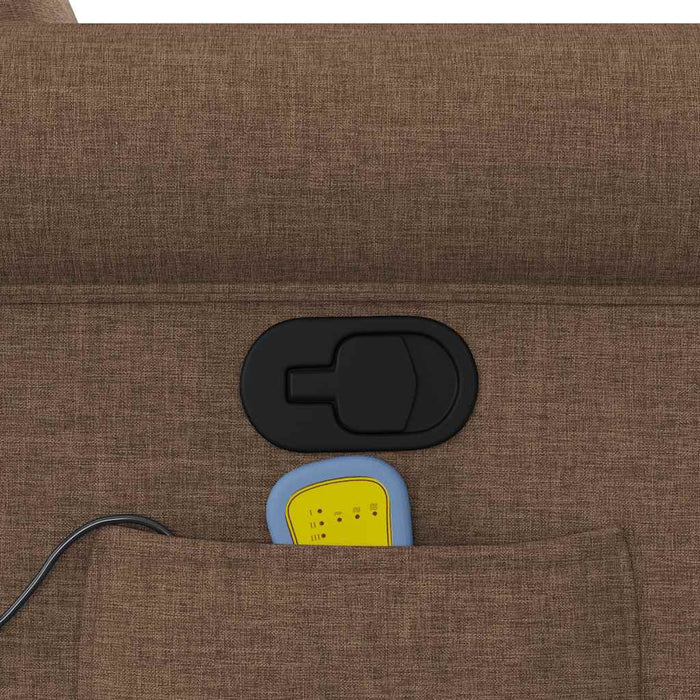 vidaXL Poltrona Massaggiante Reclinabile Marrone in Tessuto