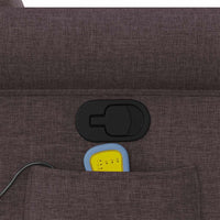 vidaXL Poltrona Massaggiante Reclinabile Marrone Scuro in Tessuto