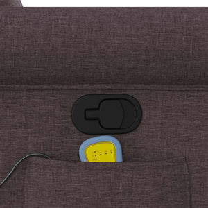 vidaXL Poltrona Massaggiante Reclinabile Marrone Scuro in Tessuto