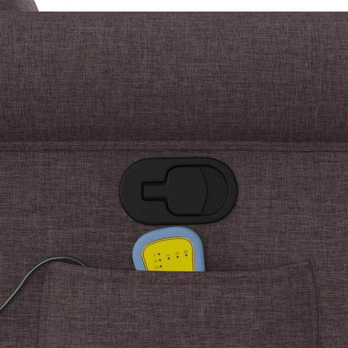 vidaXL Poltrona Massaggiante Reclinabile Marrone Scuro in Tessuto