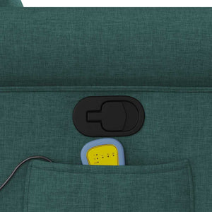 Poltrona Massaggiante Reclinabile Verde Scuro in Tessuto 4015672