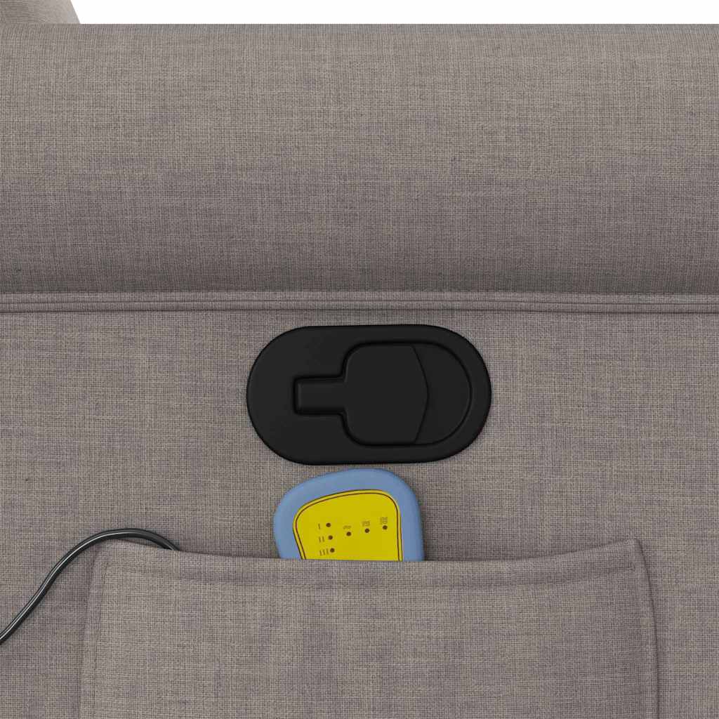 vidaXL Poltrona Massaggiante Reclinabile Tortora in Tessuto