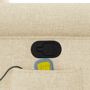 Poltrona Massaggiante Reclinabile Crema in Tessuto 4015674