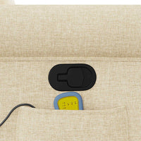 vidaXL Poltrona Massaggiante Reclinabile Crema in Tessuto