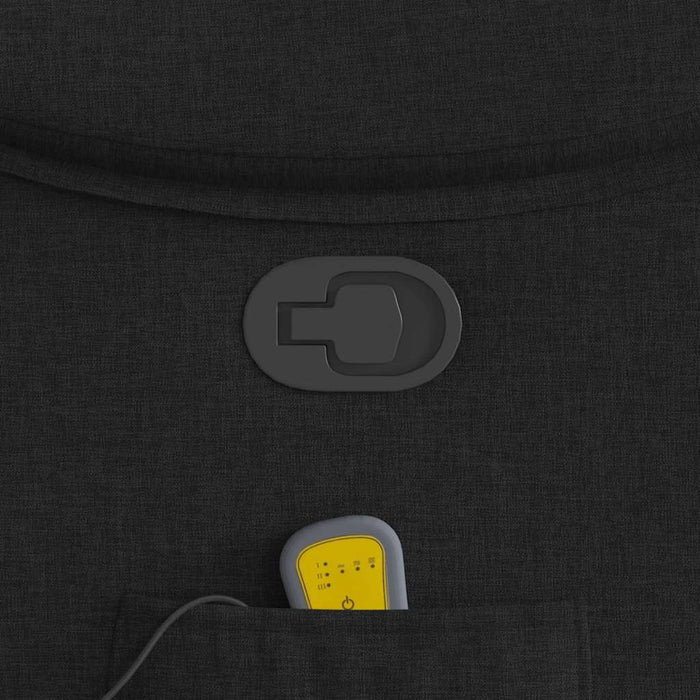 vidaXL Poltrona Massaggiante Reclinabile Nera in Tessuto