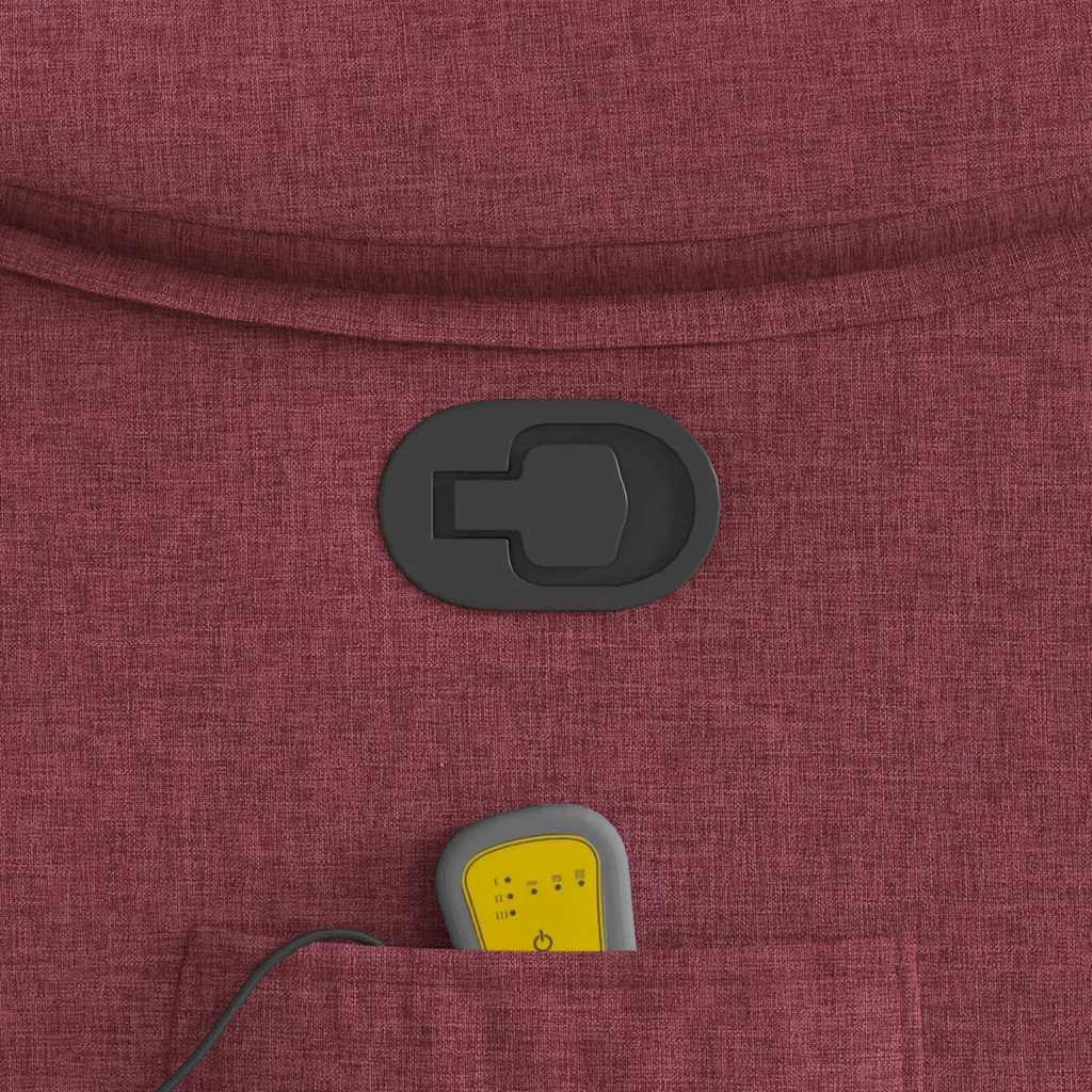 vidaXL Poltrona Massaggiante Reclinabile Rosso Vino in Tessuto