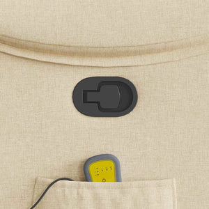 vidaXL Poltrona Massaggiante Reclinabile Crema in Tessuto