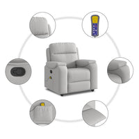 vidaXL Poltrona Massaggiante Reclinabile Grigio Nuvola in Tessuto