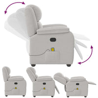 Poltrona Massaggiante Reclinabile Grigio Nuvola in Tessuto