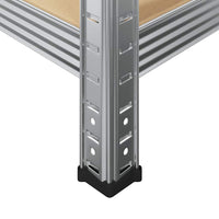 vidaXL Mensole Portaoggetti 5 Strati 3 pz Argento in Acciaio e Legno