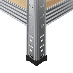 vidaXL Mensole Portaoggetti 5 Strati 3 pz Argento in Acciaio e Legno