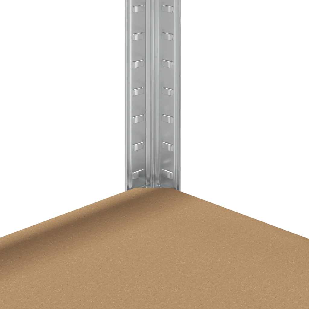 vidaXL Mensole Portaoggetti 5 Strati 4 pz Argento in Acciaio e Legno