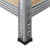 vidaXL Mensole Portaoggetti 5 Strati 4 pz Argento in Acciaio e Legno