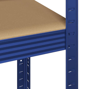 Mensole Portaoggetti 5 Strati 3pz Blu Acciaio Legno Multistrato 3307592