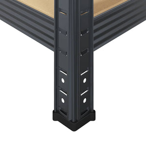 Mensole Portaoggetti 5 Strati 3pz Antracite in Acciaio e Legno 3307594