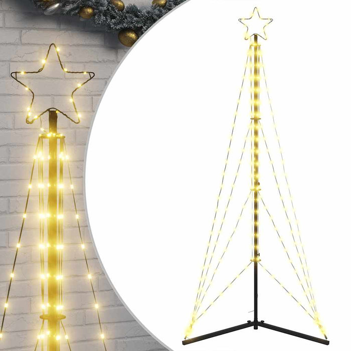 vidaXL Albero di Natale a LED 363 LED Bianco Caldo 182 cm