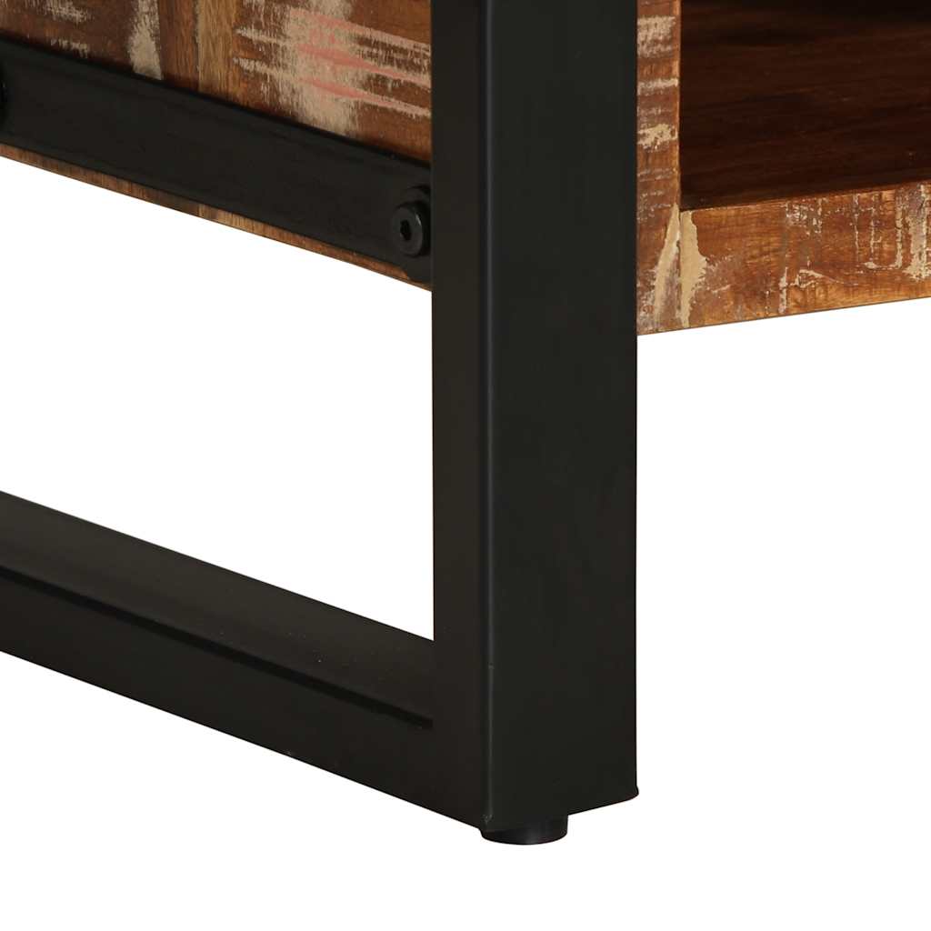 Tavolino Salotto-Tavolino da soggiorno-Tavolo Multicolore 90x50x36cm Legno Massello Recupero 364433