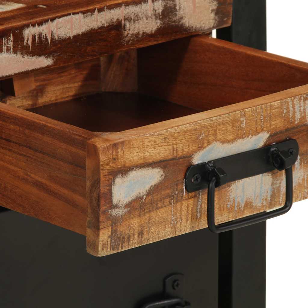 vidaXL Comodino Multicolore 40x30x50 cm in Legno Massello Recupero