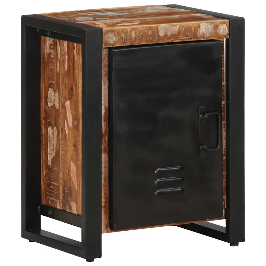 Comodino Multicolore 40x30x51 cm in Legno Massello Recupero