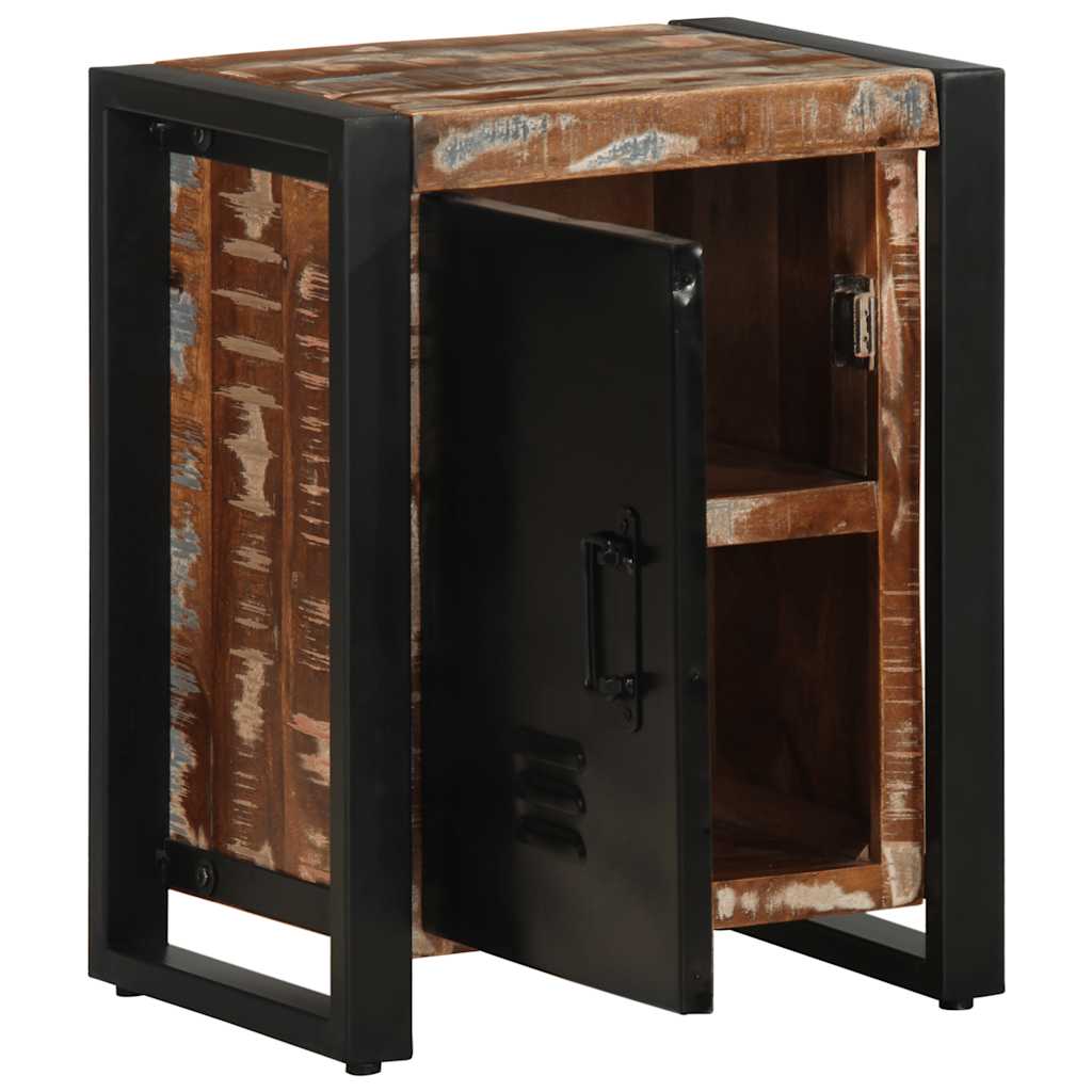 Comodino Multicolore 40x30x51 cm in Legno Massello Recupero