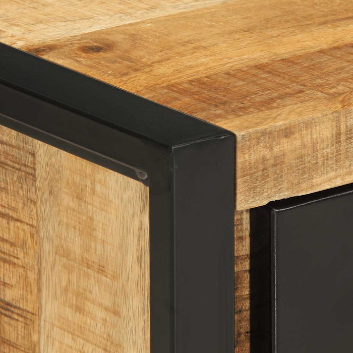 Comodino-Tavolino da notte 35x34x45 cm in Legno Massello Mango Grezzo