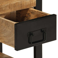 vidaXL Comodini 2 pz in Legno Massello di Mango Grezzo