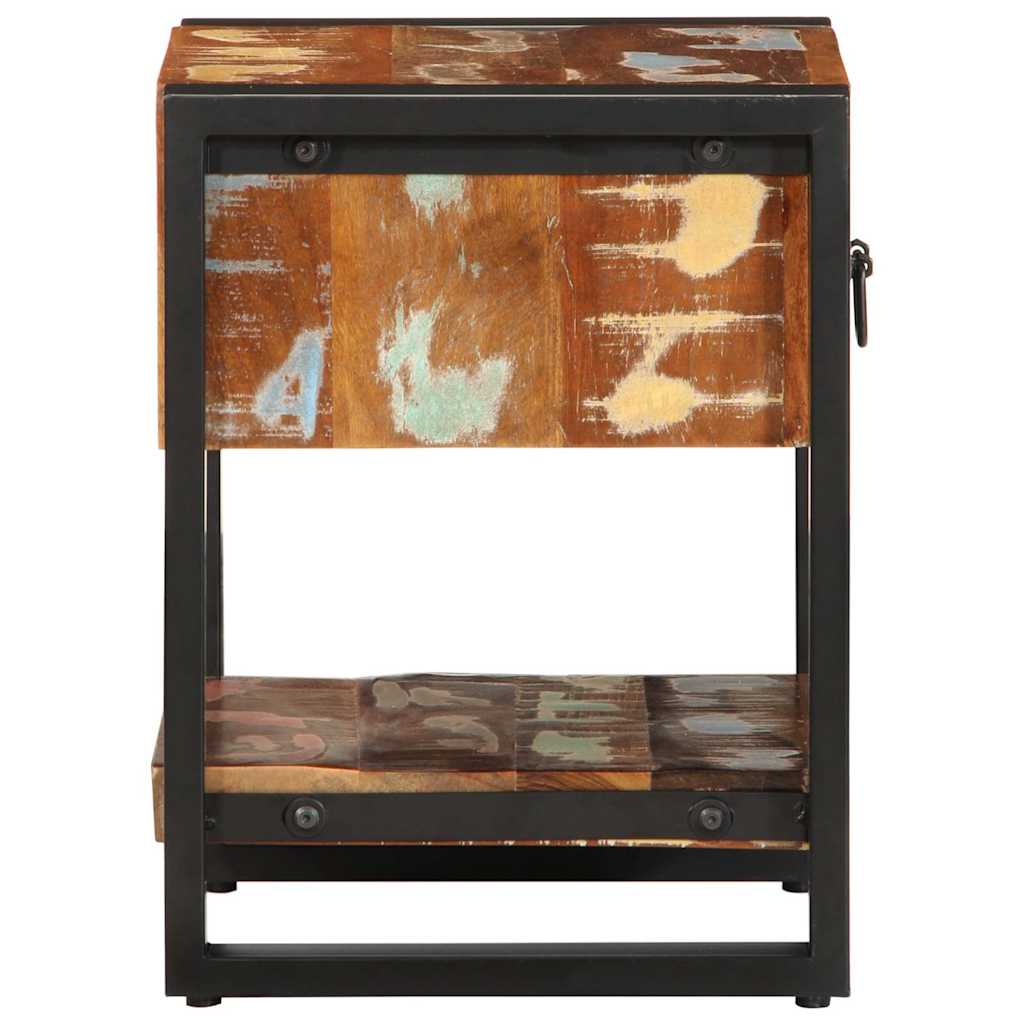 vidaXL Comodino Multicolore 35x34x45 cm in Legno Massello Recupero