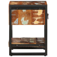 vidaXL Comodino Multicolore 35x34x45 cm in Legno Massello Recupero