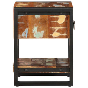 vidaXL Comodino Multicolore 35x34x45 cm in Legno Massello Recupero