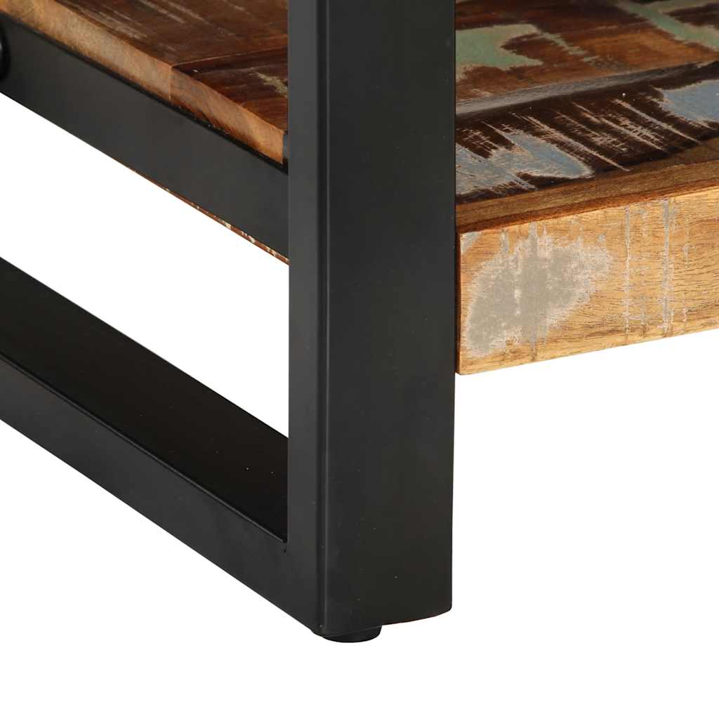 vidaXL Comodino Multicolore 35x34x45 cm in Legno Massello Recupero