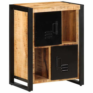 Credenza-Buffet-Armadio da cucina 55x35x70 cm in Legno Massello di Mango Grezzo 936975