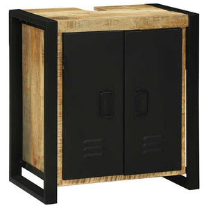 Mobile Lavabo-Armadietto da bagno Marrone 55 x 35 x 60 cm Legno massello di mango