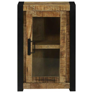 Mobiletto da Bagno con porta Marrone Legno massello di mango 4016012