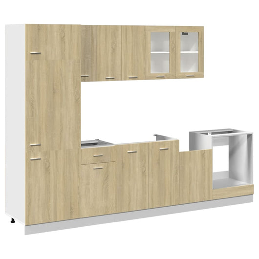 vidaXL Set Mobili da Cucina 8pz “Lyon” Rovere Sonoma in Truciolato