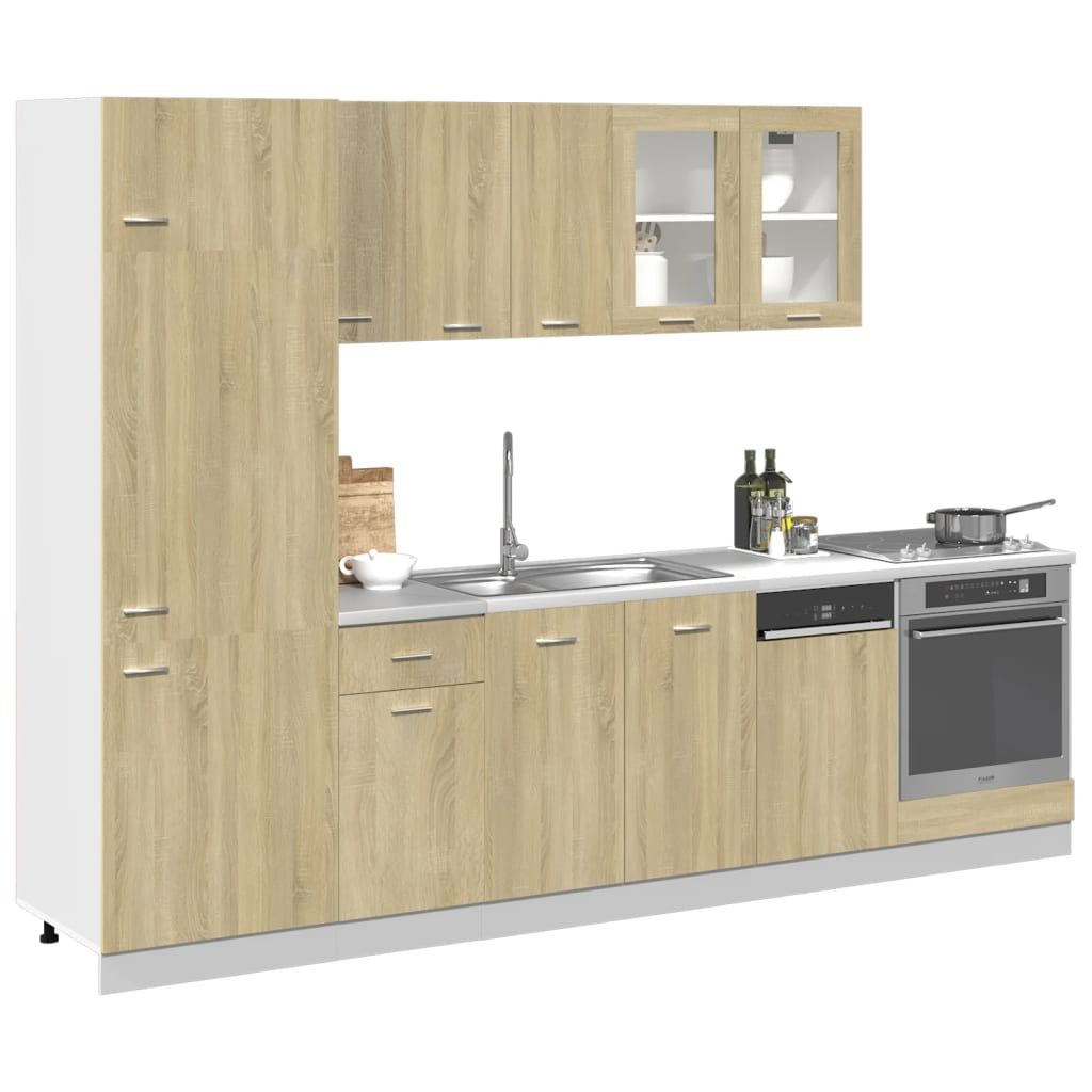 Set Mobili da Cucina 8pz “Lyon” Rovere Sonoma in Truciolato 3307655