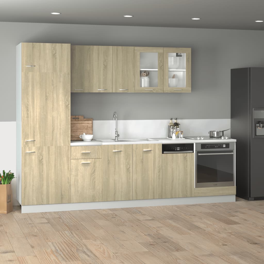 Set Mobili da Cucina 8pz “Lyon” Rovere Sonoma in Truciolato 3307655